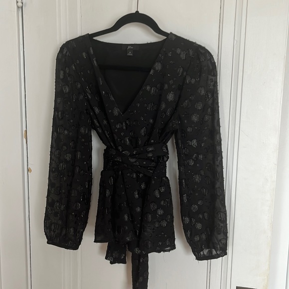 JCrew black metallic top. M - Picture 1 of 2